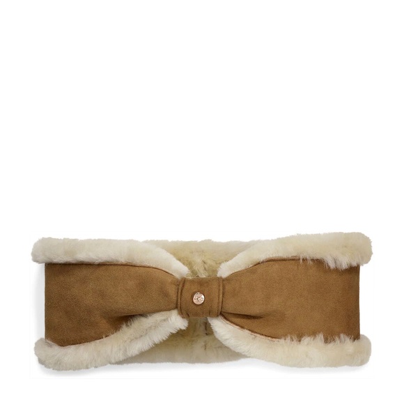 SOLD✨UGG Genuine Shearling Bow Headband - Natural - Picture 2 of 8